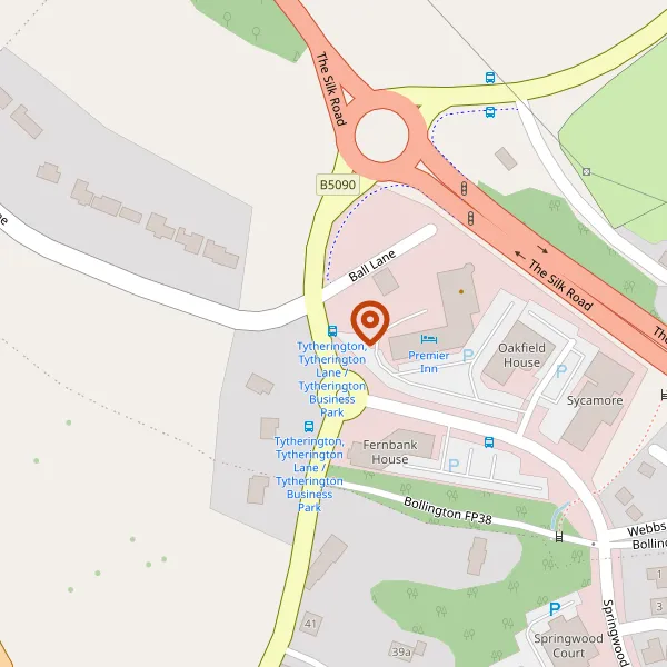 Map showing approximate location: Land At Tytherington Business Park, Manchester Road, Tytherington, Macclesfield