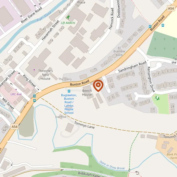 Map showing approximate location: Beech House, 20, Buxton Road, Congleton, CW12 2DT