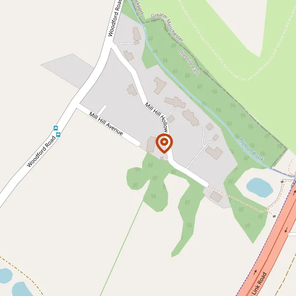 Map showing approximate location: 21, Mill Hill Avenue, Poynton, Cheshire, SK12 1EQ