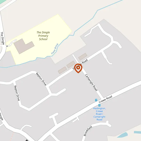 Map showing approximate location: Land off, Vicarage Road, Haslington