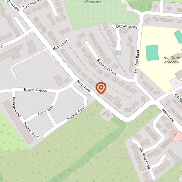 Map showing approximate location: Land Southwest Of, Moss Lane, Macclesfield