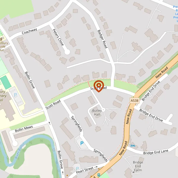 Map showing approximate location: Greenedge, Scott Road, Prestbury, Cheshire, SK10 4DN