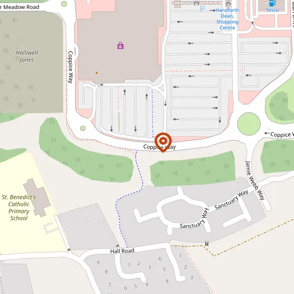 Map showing approximate location: Land South Of, COPPICE WAY, HANDFORTH, CHESHIRE