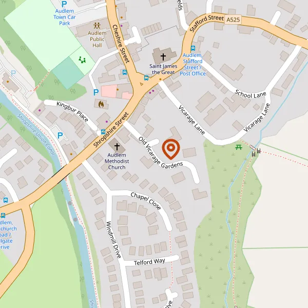 Map showing approximate location: The Belfry, OLD VICARAGE GARDEN, AUDLEM, CW3 0AS