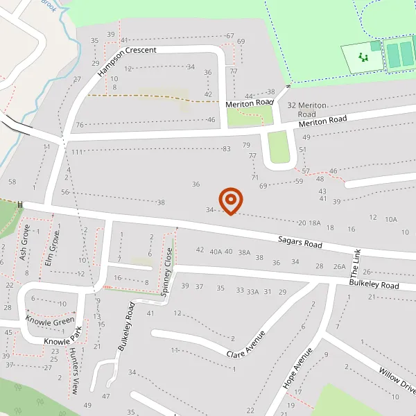 Map showing approximate location: St Chads Vicarage, 36 Sagars Road, Handforth, Cheshire, SK9 3EE