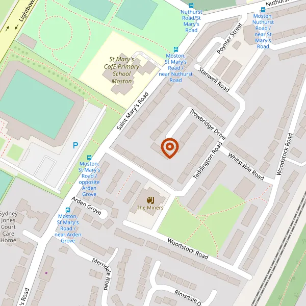 Map showing approximate location: Land South Of, DRAGONS LANE, MOSTON