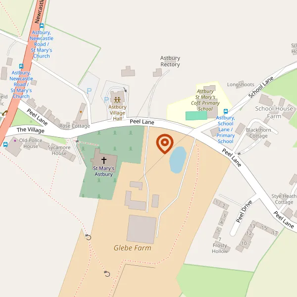 Map showing approximate location: The Rectory, Peel Lane, Astbury, Cheshire, CW12 4RQ