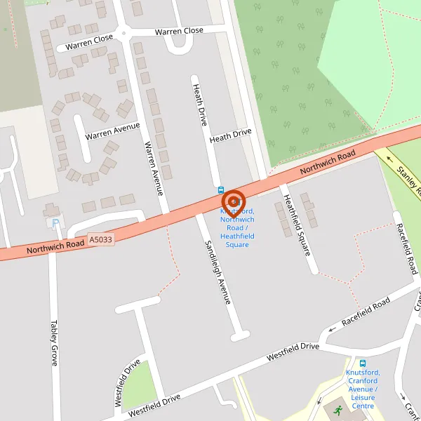 Map showing approximate location: 17, Northwich Road, Knutsford, WA16 0AB