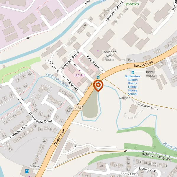 Map showing approximate location: THROSTLES NEST HOUSE, BUXTON ROAD, CONGLETON, CW12 2DT