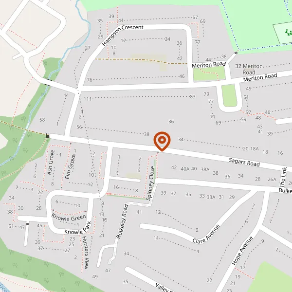 Map showing approximate location: Land Between Clay Lane And, Sagars Road, Handforth