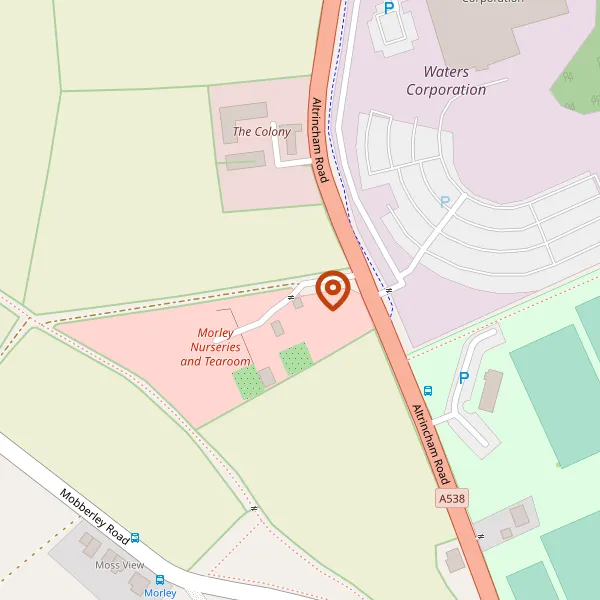 Map showing approximate location: Morley Nurseries, ALTRINCHAM ROAD, WILMSLOW, SK9 4LY