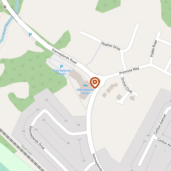 Map showing approximate location: STANNEYLANDS HOTEL, STANNEYLANDS ROAD, WILMSLOW, CHESHIRE, SK9 4EY