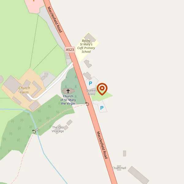 Map showing approximate location: Existing Car Park Area And Scrubland, The Queens Arms, Leek Road, Bosley, SK11 0NX