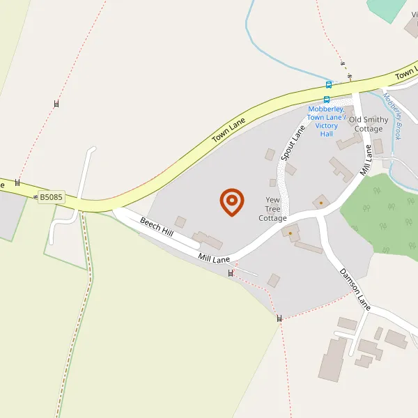 Map showing approximate location: Street Record, RIGBY DRIVE, MOBBERLEY