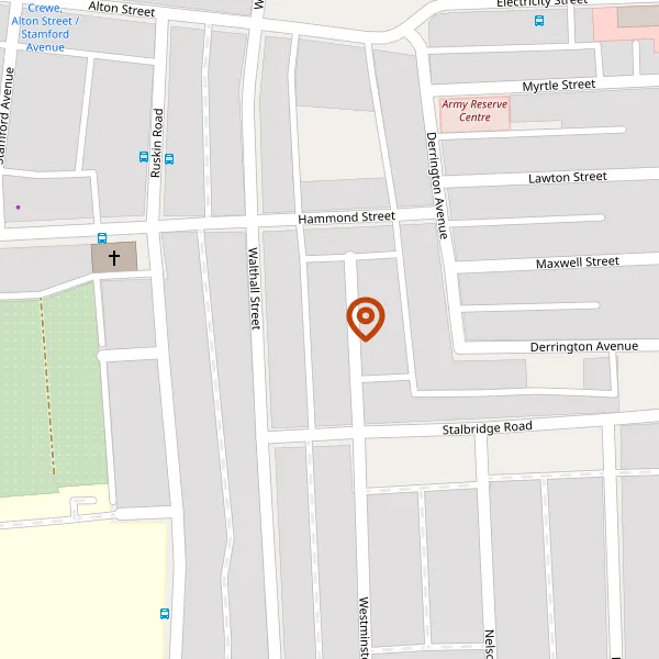 Map showing approximate location: 147, Westminster Street, Crewe, CW2 7LF