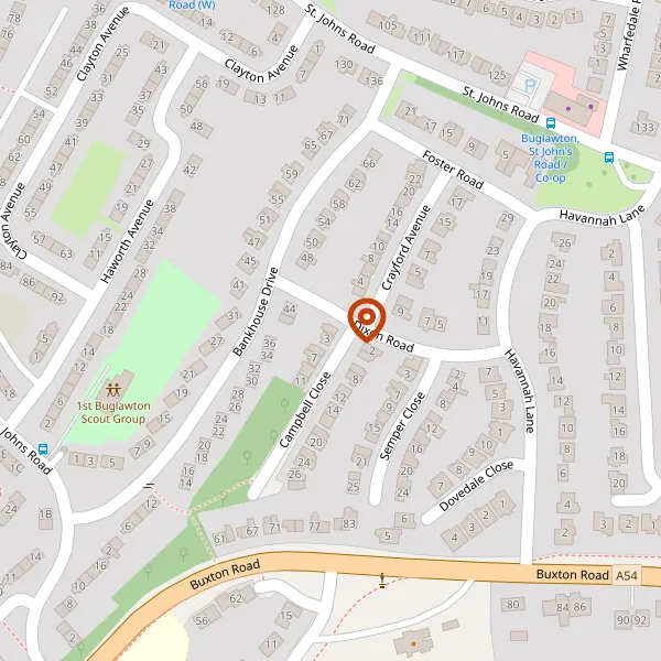 Map showing approximate location: 1, CAMPBELL CLOSE, CONGLETON, CW12 2BQ