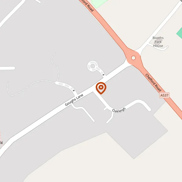 Map showing approximate location: Eight Oaks, 66, Goughs Lane, Knutsford, Cheshire, WA16 8QN