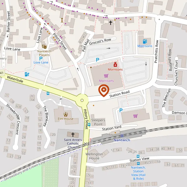 Map showing approximate location: Chic Interiors, Station Road, Nantwich, CW5 5SP