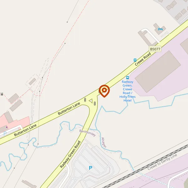 Map showing approximate location: Land at Crewe Road (Radway Green North), Alsager