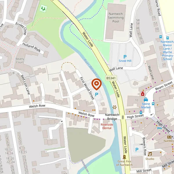 Map showing approximate location: Land At First Wood Street, Nantwich