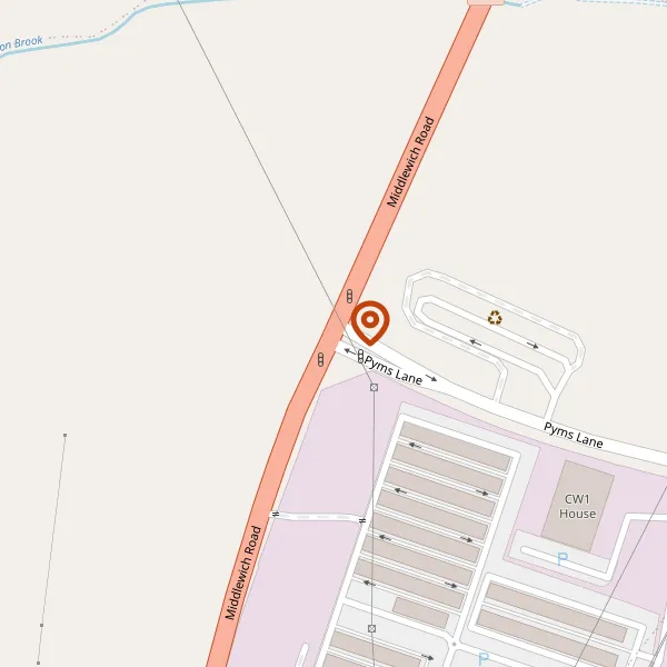 Map showing approximate location: Land Between Flowers Lane, Minshull New Road, The A530 Middlewich Road And North Of, Pyms Lane, Crewe