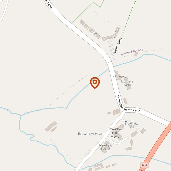 Map showing approximate location: The Meadows Smallholding, Congleton Road, Brownlow Heath