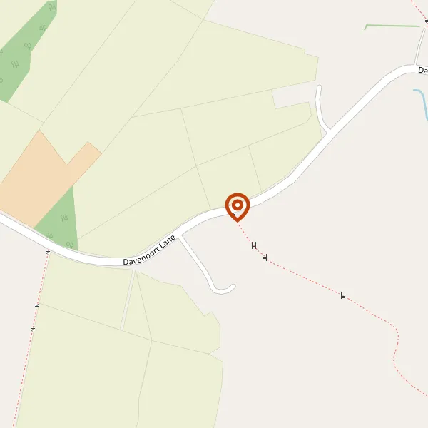 Map showing approximate location: Bungalow, Meadow Cottage, DAVENPORT LANE, MOBBERLEY, WA16 7NB