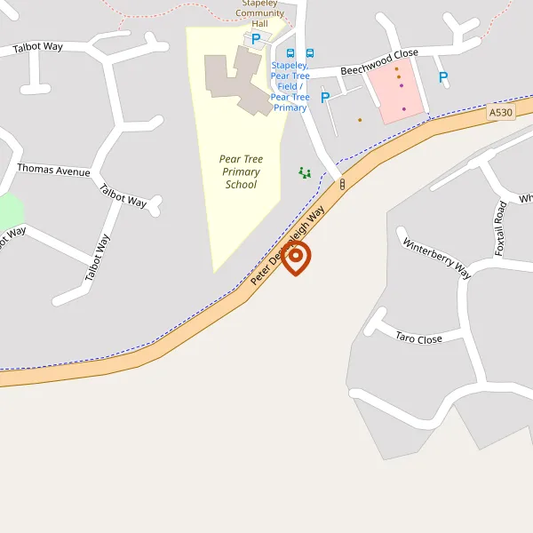 Map showing approximate location: Land At Peter Destapleigh Way, Stapeley, Nantwich (Phase 2)