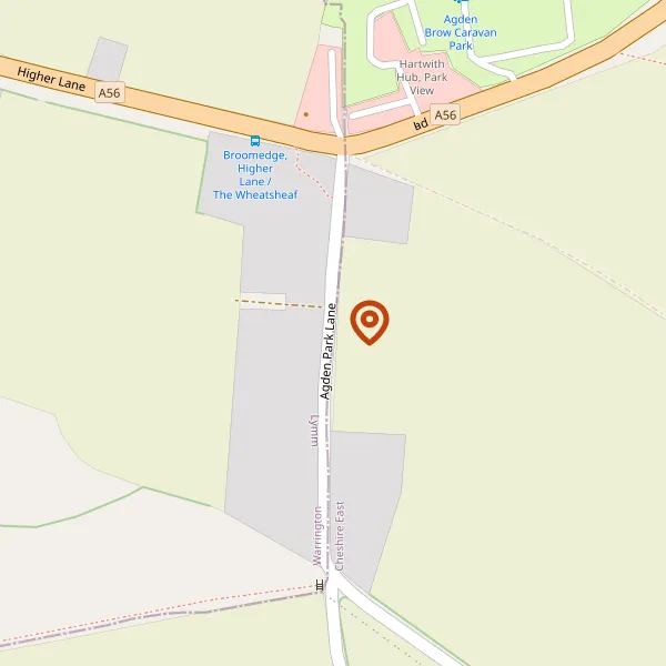 Map showing approximate location: Site East Of Agden Park Lane, Agden, Lymm, WA13 0TS