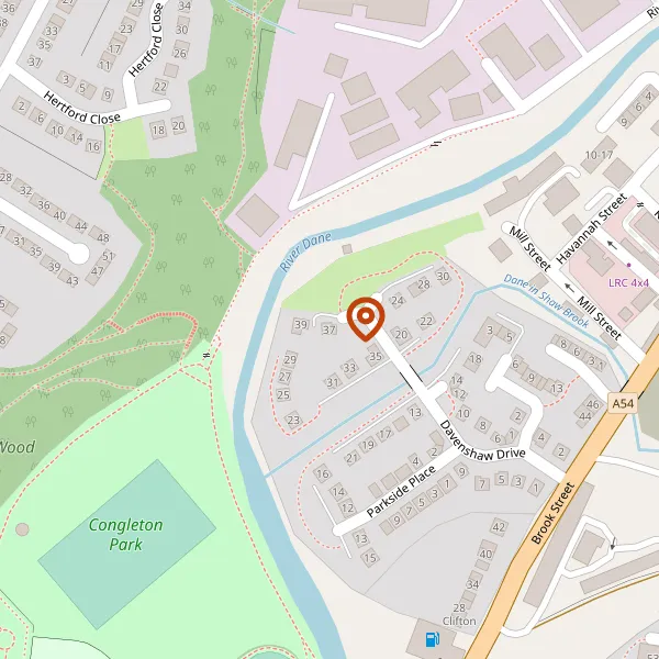 Map showing approximate location: 37, DAVENSHAW DRIVE, CONGLETON, CW12 2FP