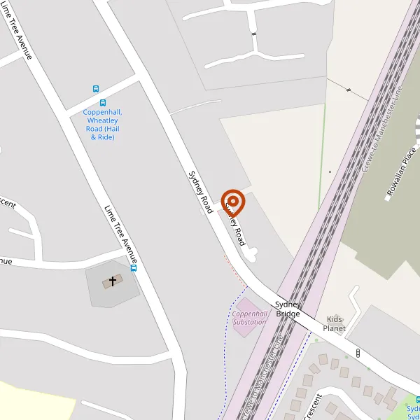 Map showing approximate location: 36, SYDNEY ROAD, CREWE, CW1 4HQ