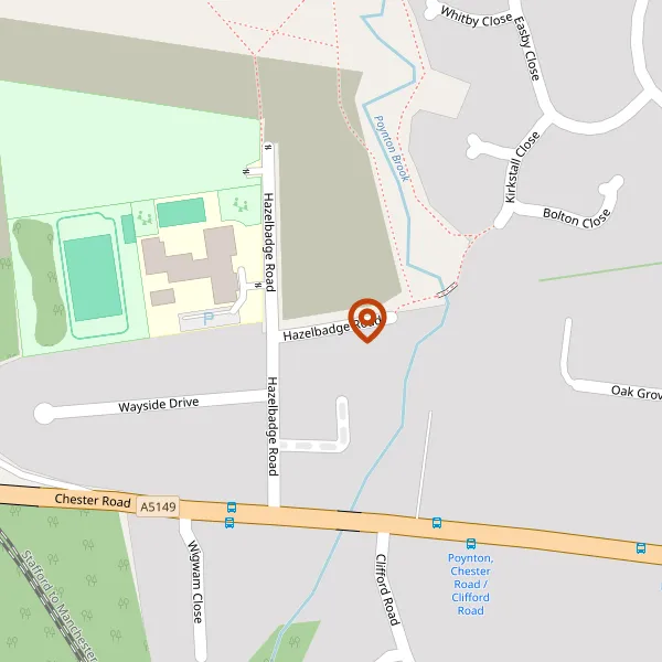 Map showing approximate location: Land Off, Hazelbadge Road, Poynton