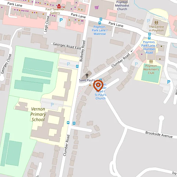 Map showing approximate location: 49, CLUMBER ROAD, POYNTON, STOCKPORT, CHESHIRE, SK12 1NW