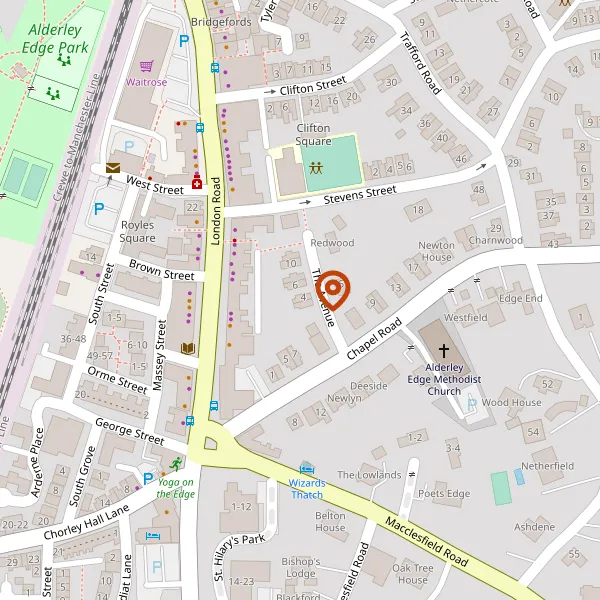 Map showing approximate location: 8, The Avenue, Alderley Edge, Wilmslow, Cheshire, SK9 7NJ