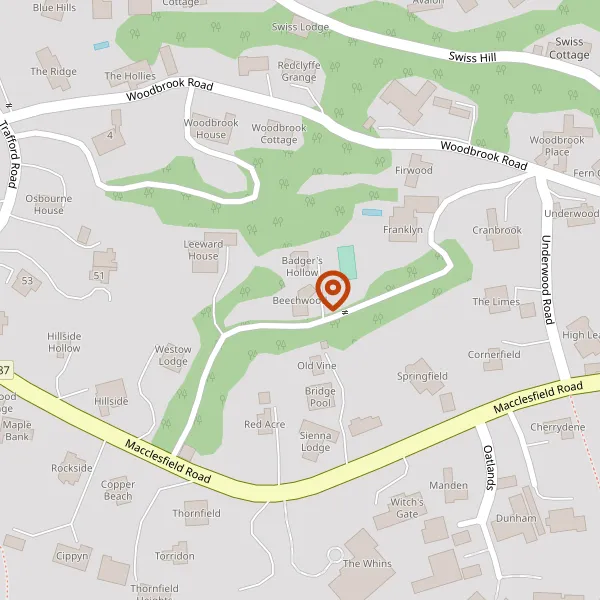 Map showing approximate location: BEECHWOOD, MACCLESFIELD ROAD, ALDERLEY EDGE, CHESHIRE, SK9 7BW