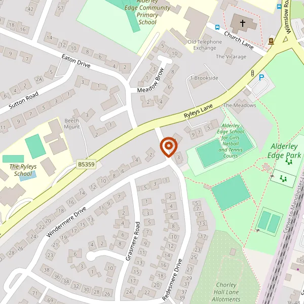 Map showing approximate location: 2, Windermere Drive, Alderley Edge, SK9 7UP