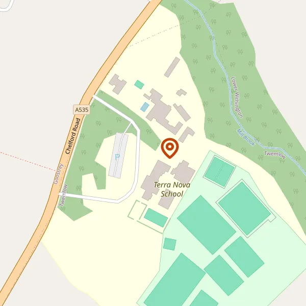 Map showing approximate location: Terra Nova School, Macclesfield Road, Jodrell Bank, CW4 8BT