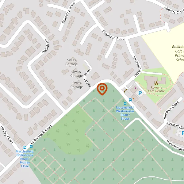 Map showing approximate location: Swiss Cottage, Bollinbrook Road, Macclesfield, Cheshire