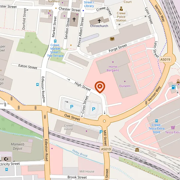 Map showing approximate location: 30, HIGH STREET, CREWE