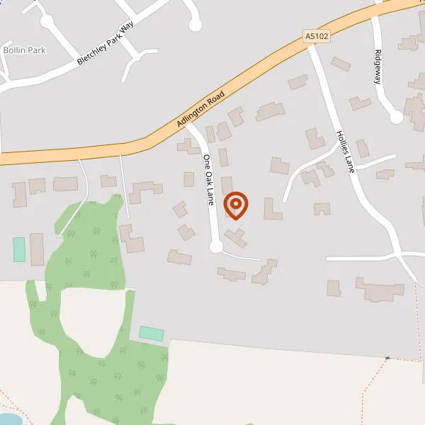 Map showing approximate location: OAK LODGE, ONE OAK LANE, WILMSLOW, CHESHIRE, SK9 2BL