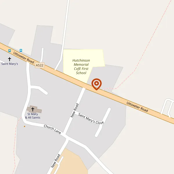 Map showing approximate location: Land to north of, Checkley Lane, Checkley, CW5 7PX