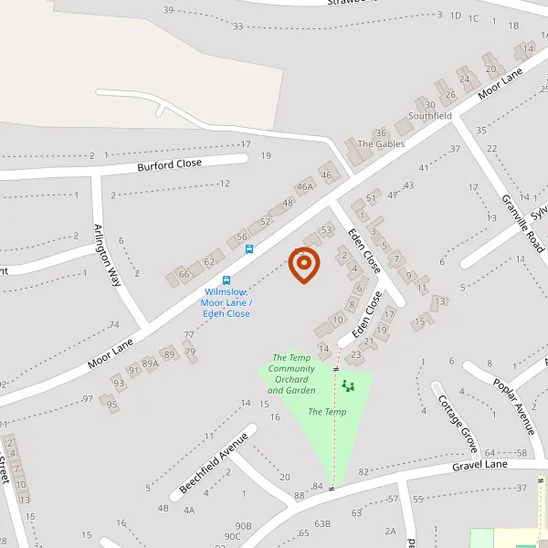 Map showing approximate location: 61, Moor Lane, Wilmslow, Cheshire, SK9 6BQ