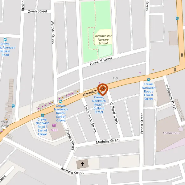 Map showing approximate location: Bridge House Cottage, NANTWICH ROAD, CHURCH MINSHULL, CW5 6DY