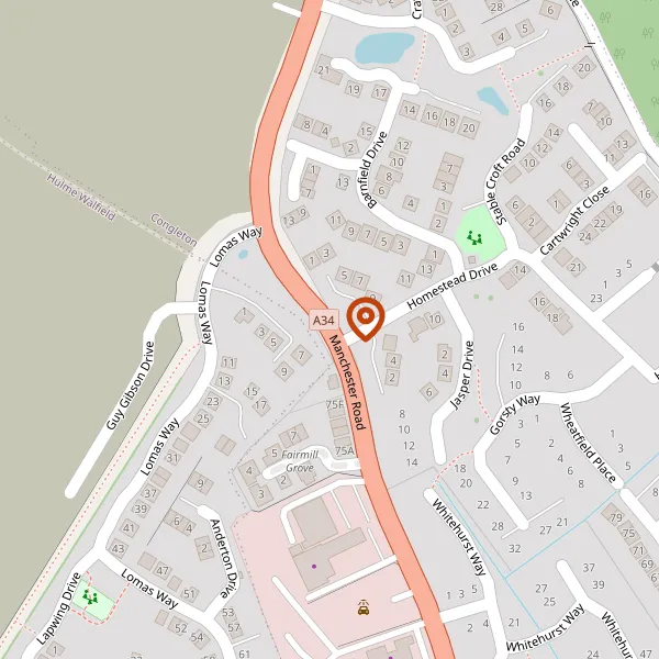 Map showing approximate location: 74, MANCHESTER ROAD, CONGLETON, CW12 2HT