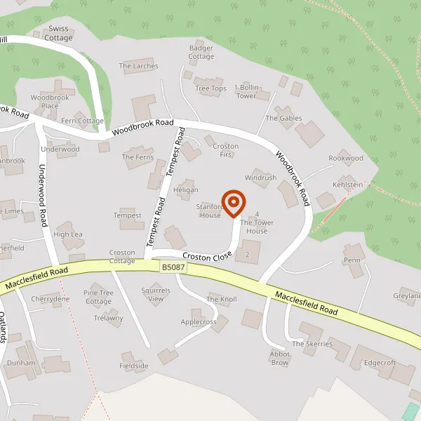 Map showing approximate location: STANFORD HOUSE, CROSTON CLOSE, ALDERLEY EDGE, CHESHIRE, SK9 7BX