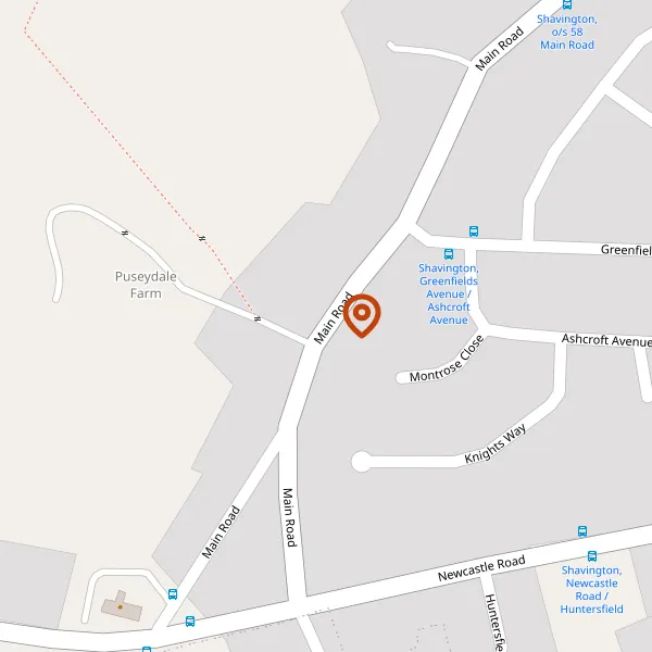 Map showing approximate location: Puseydale Farm, MAIN ROAD, SHAVINGTON, CW2 5DY