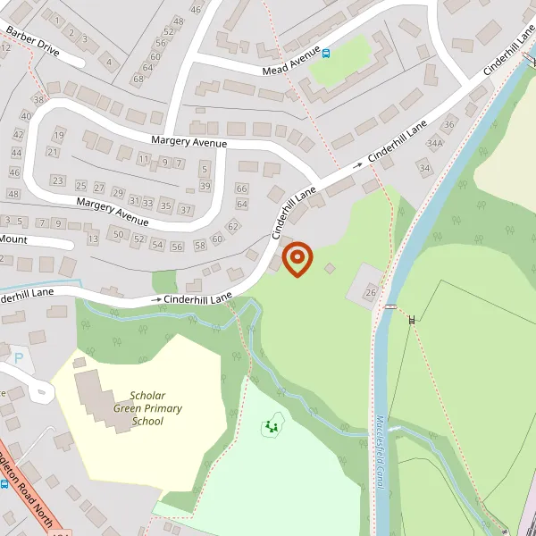 Map showing approximate location: Land Adjacent To 6, Cinderhill Lane, Scholar Green