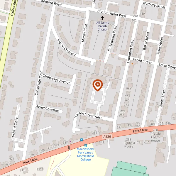 Map showing approximate location: 5-8, BARRACKS SQUARE, MACCLESFIELD, CHESHIRE, SK11 8HF