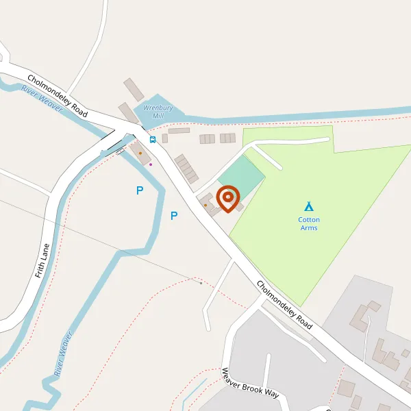 Map showing approximate location: Cotton Arms, CHOLMONDELEY ROAD, WRENBURY, CW5 8HG