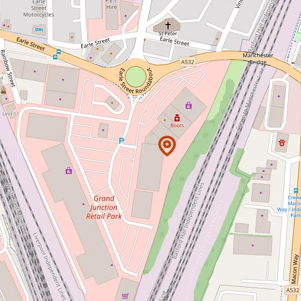 Map showing approximate location: Frankie And Bennys, 12D, Grand Junction Way, Crewe, CW1 2RP